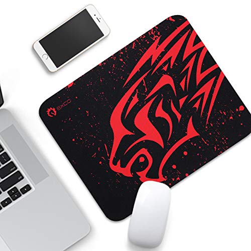 Small Red Leopard-Exco Gaming Mouse Pad Oblong Shaped Mouse Mat Design Natural Eco Rubber Durable Computer Desk Stationery Accessories Mouse Pads for Gift Support Wired Wireless or Bluetooth Mouse