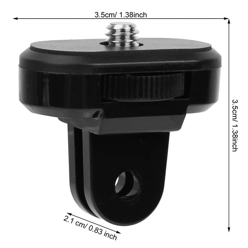 1/4 Inch Mount Adapter, Metal Action Camera Mount Adapter Universal Black Tripod Mount Adapter with Locating Pin for Sony, for OSMO Pocket Camera