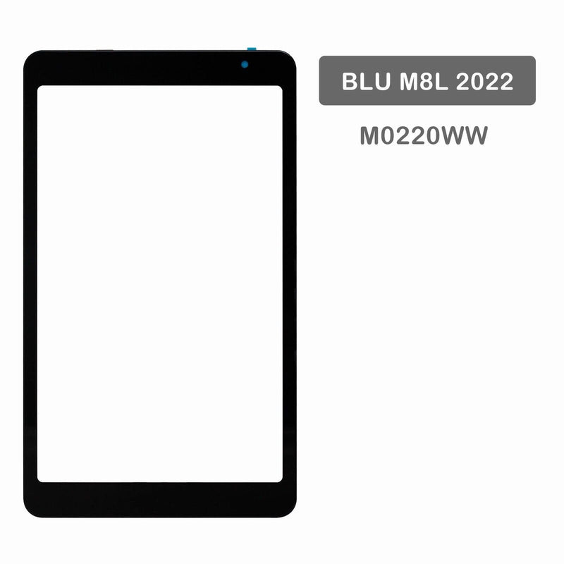 Front Screen Glass Lens Cover Replacement Compatible with BLU M8L 2022 M0220WW Tablet 8 Inch (Black)