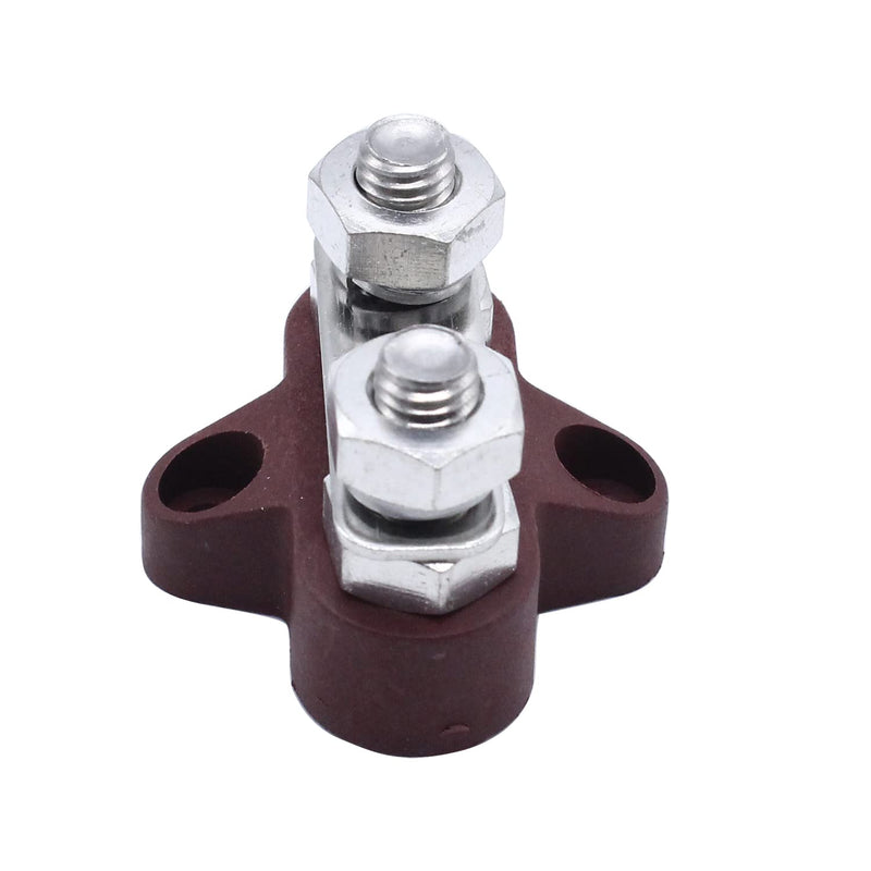 1 Black 1 Red 48V DC Max M8 Dual Terminal Stud Battery Power Distribution Terminal Block Stud Junction Post Universal for Auto Marine Car Trailer RV Boat