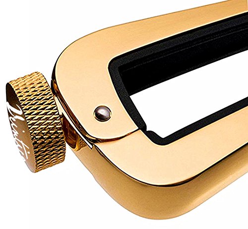 WINGO Universal Capo for 6 and 12 String Folk, Acoustic & Classical All Size Guitars, Gold.