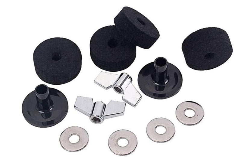 Jiayouy Cymbal Replacement Accessories 15mm Thick Cymbal Felt + Cymbal Stand Sleeves + Washer + Base Wing Nuts Replacement for Drum Set of 12 Pcs