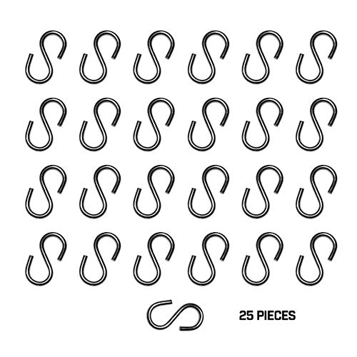 S Shaped Hook - Marine Grade 316 Stainless Steel 1.37" Long, 1/8" Thick Metal Hook for Hanging and Utility Use (25) 25