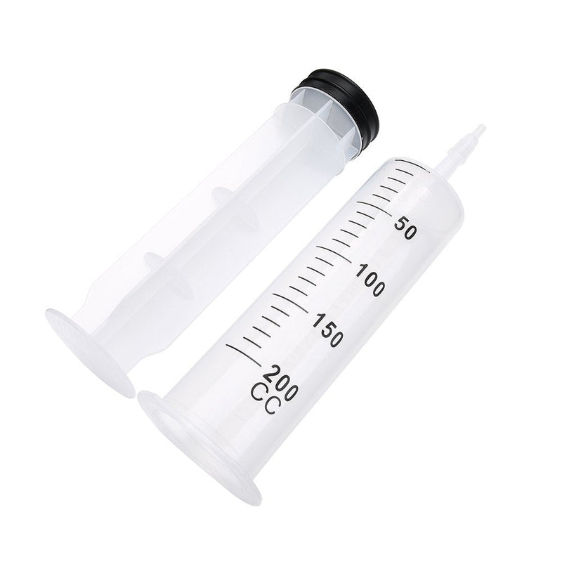 AKRAF 3 Pack 200ml Reusable Syringe for Scientific Labs, Refilling, Measuring