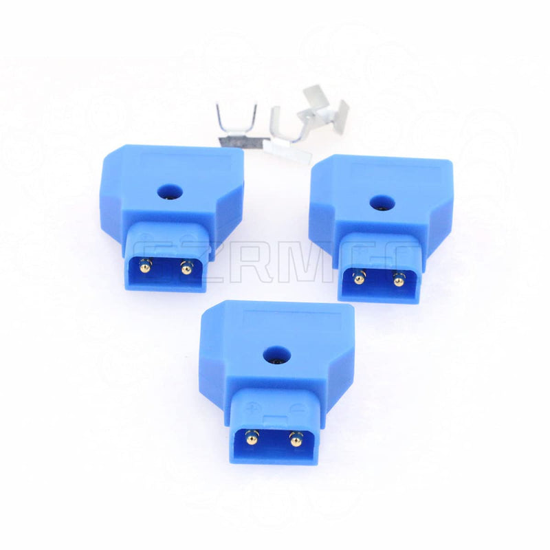 SZRMCC V-Mount Gold Mount Battery Anton-Bauer IDX PowerTap Kit D-tap P-tap Male Plug Connector for ARRI RED Camcorder DSLR Camera Power Cable DIY (Blue, 3Pcs) Blue 3Pcs Dtap Male Plug