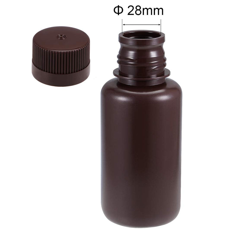 uxcell Plastic Lab Chemical Reagent Bottle 250ml/8.5oz Small Mouth Sample Sealing Liquid Storage Container Brown 2pcs