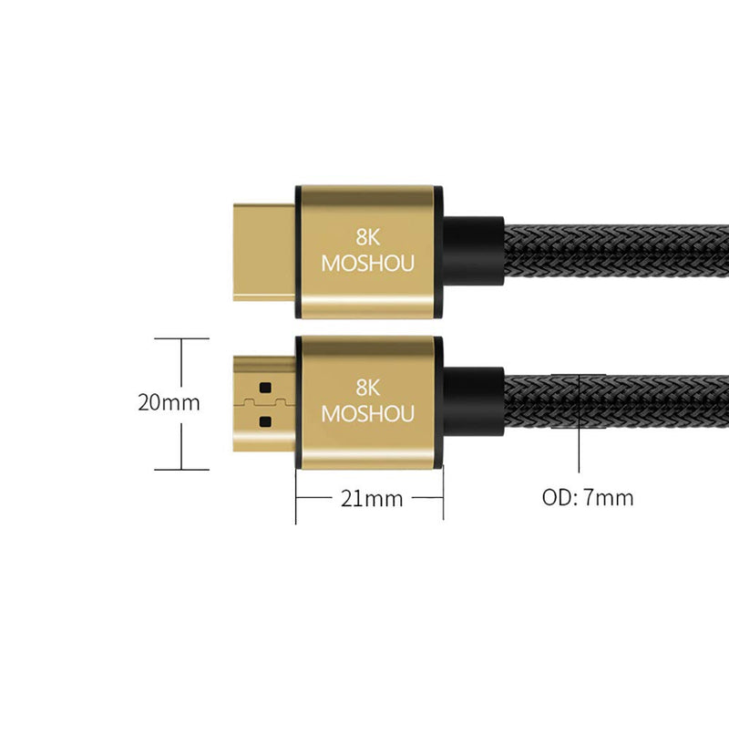 SIKAI MOSHOU Ultra High Speed HDMI 2.1 Cable 8K 60Hz, 4K 120Hz, 3D Ultra HDR 48Gbps HiFi eARC Dolby Atmos HDCP2.2 HDMI Cable Compatible with Samsung QLED 8K Q900 TV, TCL Roku TV, VIZIO TV (4.5 Feet) 4.5 Feet