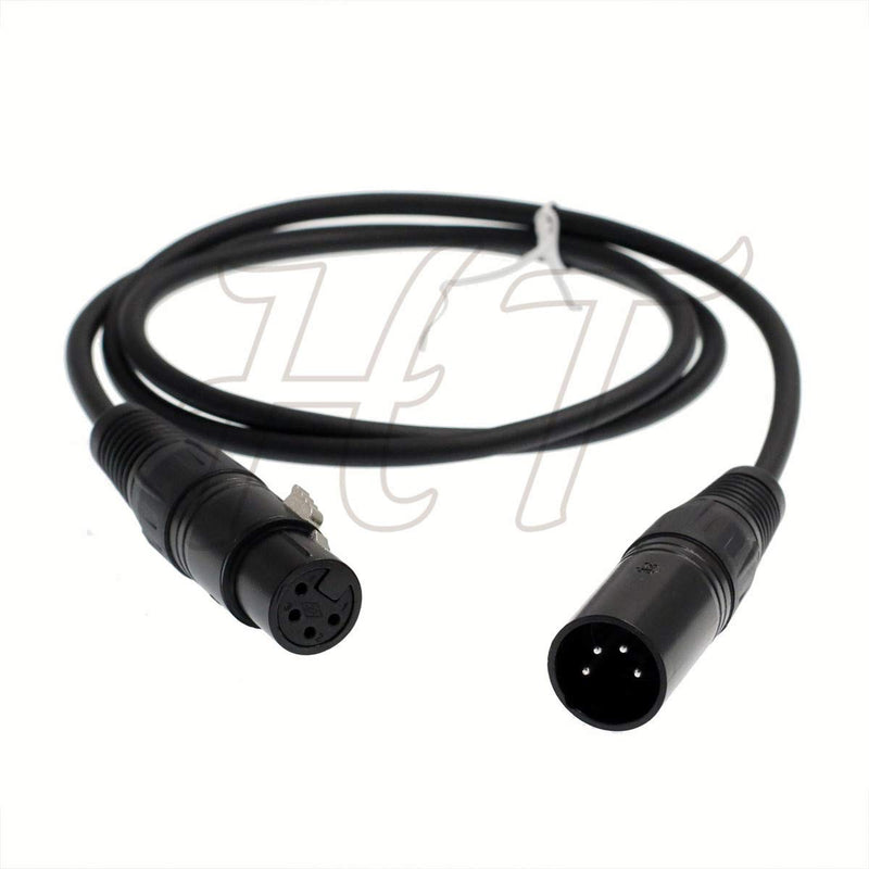 HangTon XLR 4 Pin DSLR Camera Monitor Recorder Mixer Power Supply Cable XLR Male To Female (1) 1.0 Metres