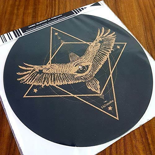 [AUSTRALIA] - Premium Turntable Slipmat -Cork Turntable Slipmat Proves Sound Quality with Better Grip [4mm]- Psychedelic Geometric Eagle , Cork 