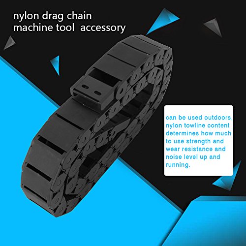 Cable Drag Chain, 15mm x 30mm Black Reinforced Nylon CNC Machine Tool Cable Wire Carrier 1M