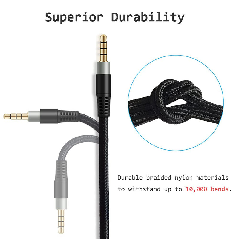 MJKOR Replacement Audio Aux Cable for HyperX Cloud Alpha and Cloud Mix Gaming headsets with Inline Mute & Volume Control (No Inline Mic) For Alpha-1.5M