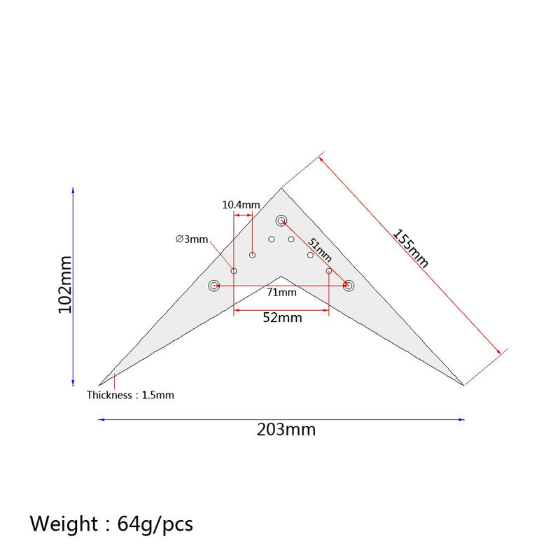 [AUSTRALIA] - Alnicov Large 6-String Flying V-Style Guitar Bridge Tailpiece Compatible For Flying V Guitar Parts Accessories (Black) 