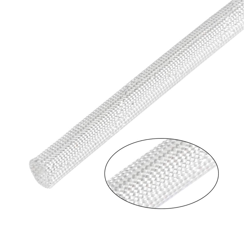 uxcell White 600C Temp Resistance PVC Fiberglass Insulation Sleeve 5M Long 8mm Dia