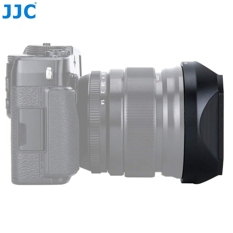 JJC LH-JXF16 Square Metal Bayonet Hood for Fujinon XF16mmF1.4 R WR, Fujinon Lense XF 16mm F1.4 R WR, Fuji 16mm F1.4 Lens Hood, Fujinon 16mm 1.4 Hood, Slide Front Cap, Replaces Fujifilm LH-XF16