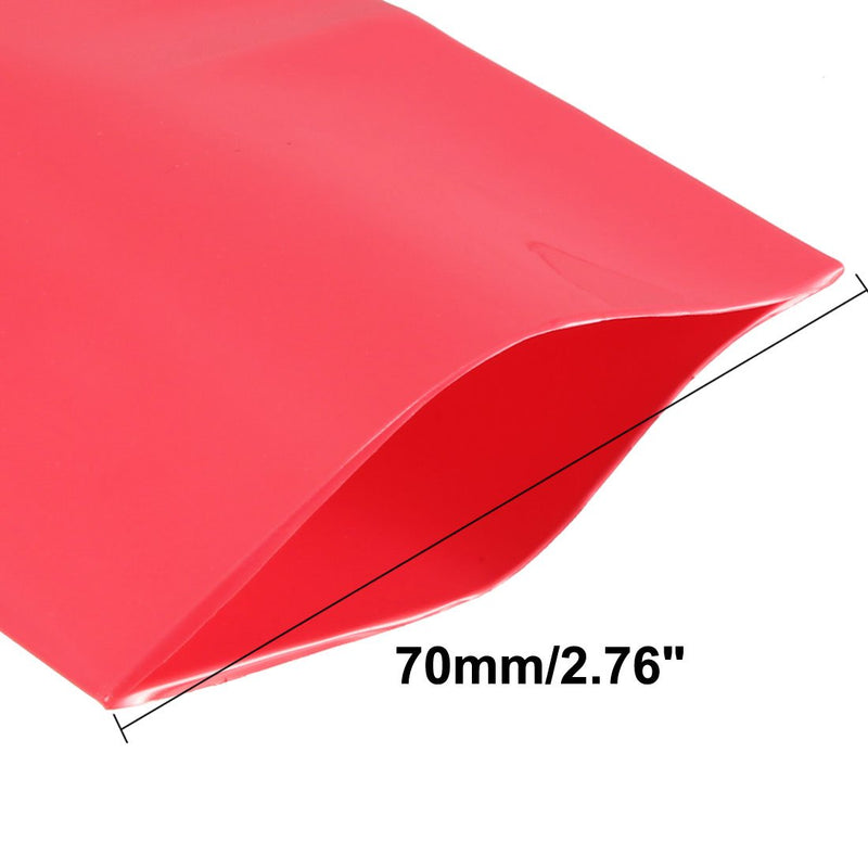uxcell Battery Wrap PVC Heat Shrink Tubing 70mm Flat Width for 18650 Power Supplies 5 Meter Length Red