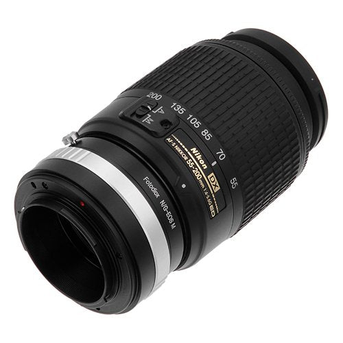 Fotodiox Lens Mount Adapter with Aperture Control, for Nikon G-Type, DX-Type Lens to Canon EOS M Mirrorless Cameras Nikon F G-Type Standard