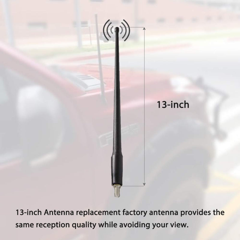 Liberty Radio Antenna 13-inch for 2007-2018 Jeep Wrangler JK JL Replaces# A1J-JEP17，5064351AB Flexible Rubber Antenna