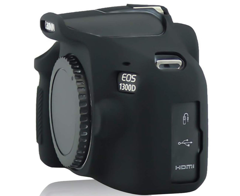Yisau Camera Case for Canon EOS Rebel T6 T7, Silicion Rubber Camera Case Cover Detachable Protective for EOS 1300D Rebel T6/ EOS 1500D Rebel T7 KISS X90 Camera (Black) Black