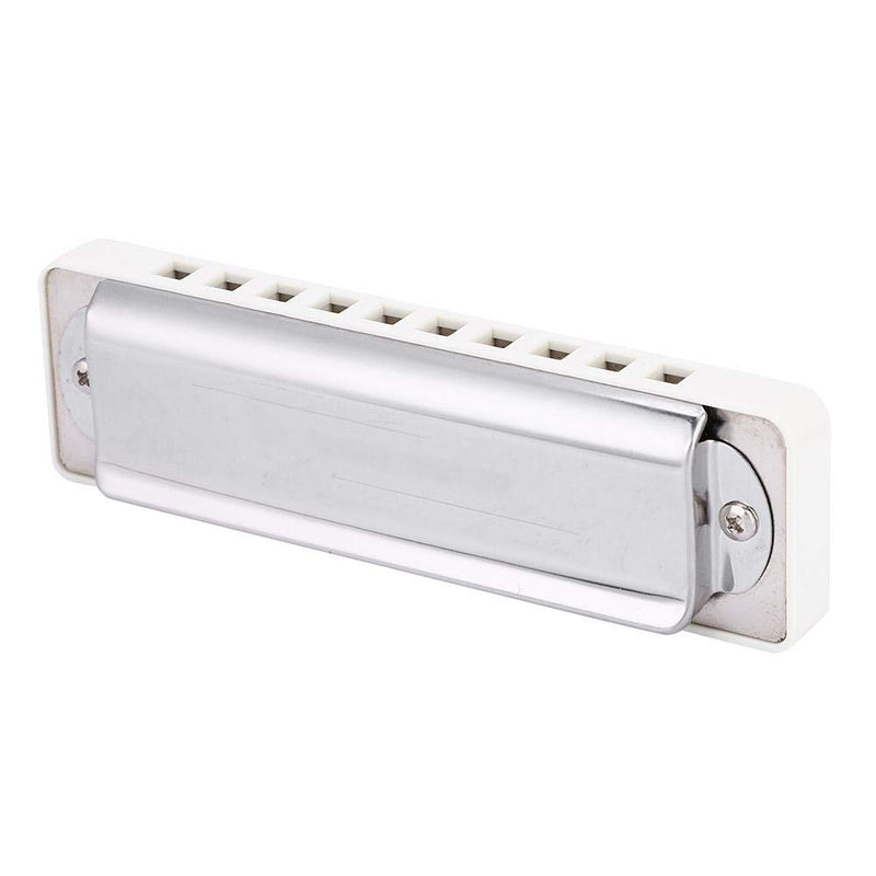 Bb Major Harmonica, Bb Major KONGSHENG AM-20D Phosphor Bronze Reed 10 Hole 20 Tone Blues Harmonica(White) White