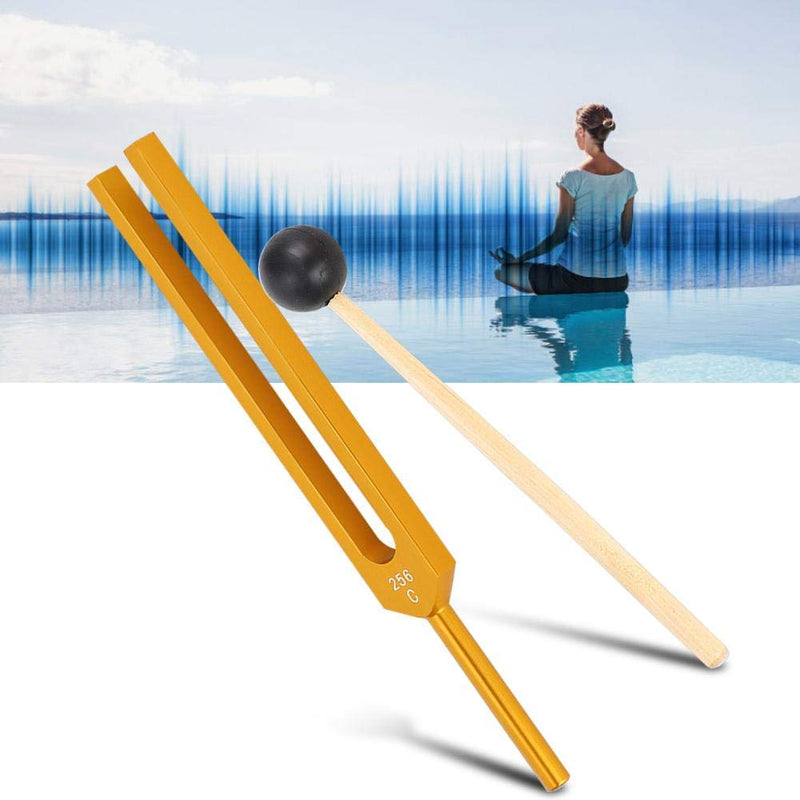 C256 Tuning Fork Aluminum Alloy Tuning Fork with Hammer and Storage Bag, Standard Hearing Healing Musical Instrument Piano Tuning Kit