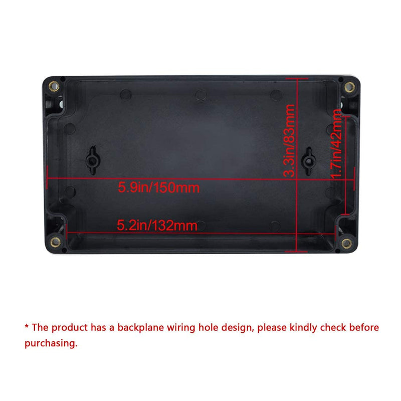 LeMotech ABS Plastic Electrical Project Case Power Junction Box, Project Box Black 6.2 x 3.5 x 2.4 inch (158 x 90 x 60 mm) 6.2"x3.5"x2.4" (Pack of 1)