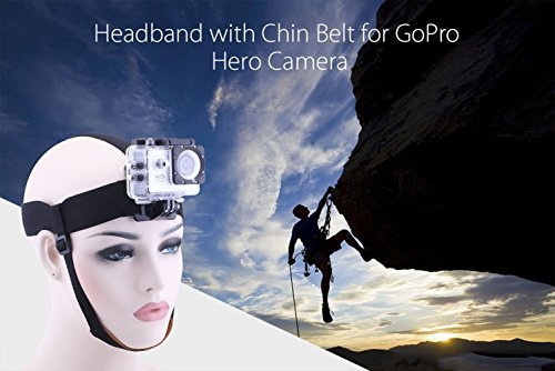 TEKCAM Adjustable Head Strap Mount Helmet Chin Mount Belt Compatible with Gopro Hero 10/9/8/7/6/5 AKASO EK7000 Dragon Touch APEXCAM REMALI Action Camera Mount for Hiking Skiing Surfing Cycling