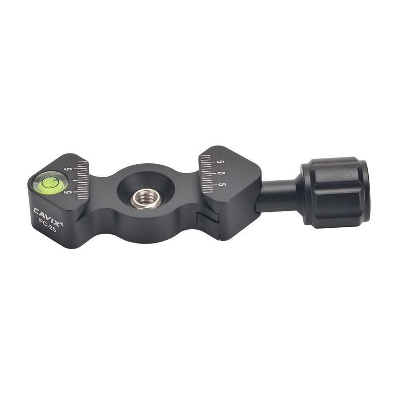 CAVIX FC-25 Mini Fish Bone Style Quick Release Clamp with 3/8"-1/4" Screw Adapter for Tripod Head Compatible with Arca-Swiss Type Plate
