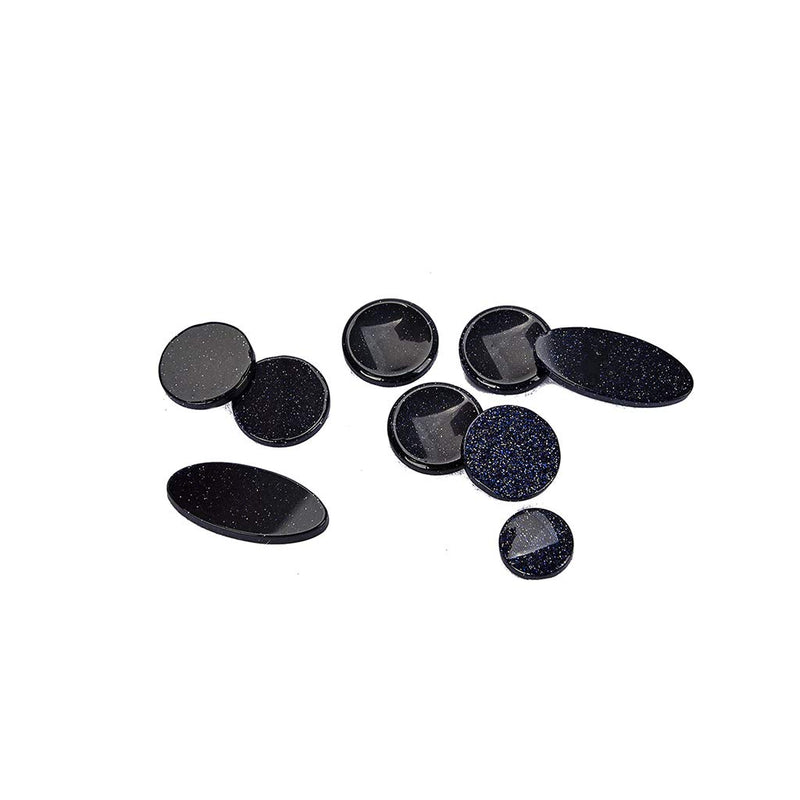 Alnicov Saxophone Key Buttons,9 Pcs Blue Sandstone Sax Key Inlays Buttons for Alto Tenor Soprano Saxophone