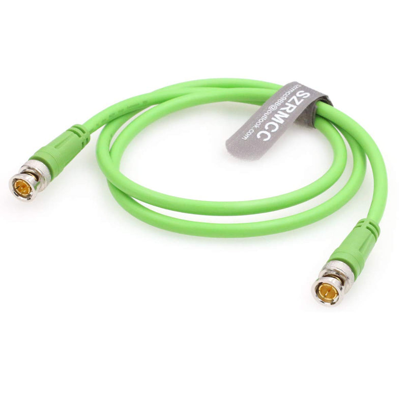 SZRMCC HD SDI 12G 75ohm Male to Male 4K Video Coaxial BNC Cable for Cameras Monitors (1m) Green Cable 1m