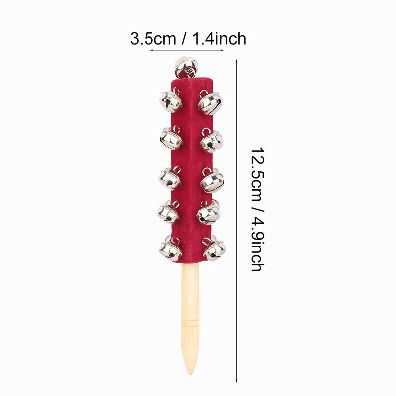 Dilwe Jingle Handheld Bells, 21 Jingle Bells Bar Sleigh Stick Kids Toy Percussion Instrument Red