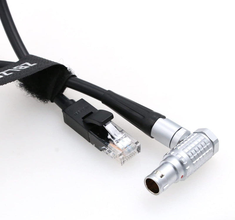 ZBLZGP Cat5e Ethernet Data Cable Right Angle1B 10 Pin to RJ45 for Teradek COLR and ARRI Alexa Mini | Alexa Classic XT SXT Cameras Right Angle 10 pin