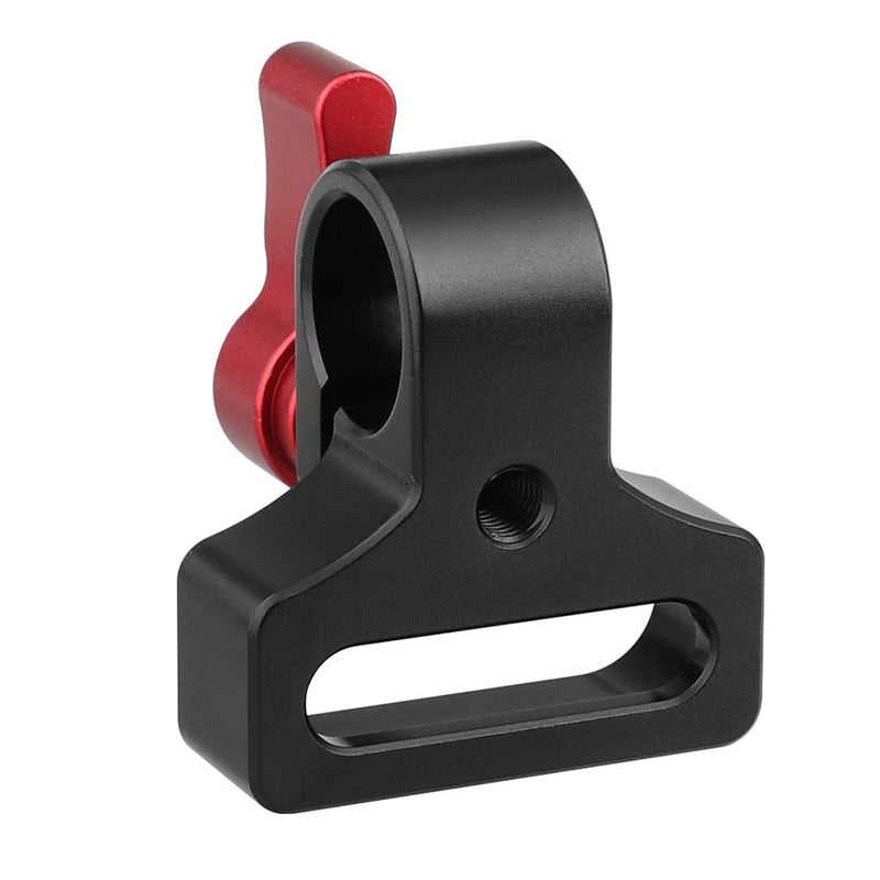 CAMVATE 15mm Single Rod Clamp Extension Adapter Install on Two 1/4-20 Thread Hole for Camera DIY Accessory(Red Knob)