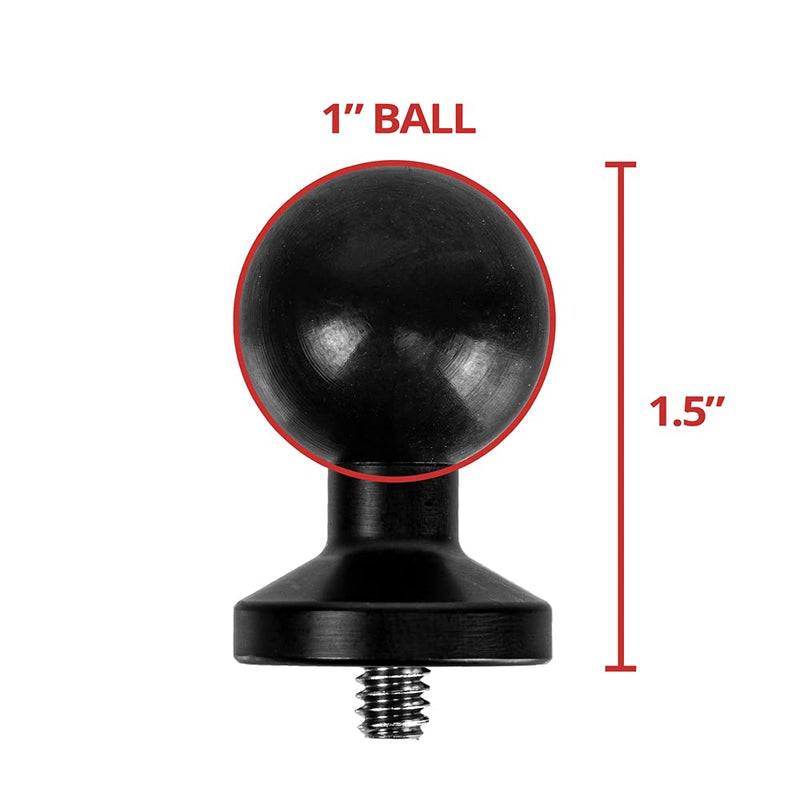 1" Rubber Ball Camera Mounting Adapter with 1/4"-20 Thread for Mounting GoPro, Point-and-Shoot Cameras and More! Metal with screw