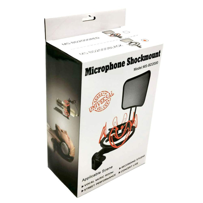 [AUSTRALIA] - Suuntok Microphone Shock mount Kit Compatible with All Microphones Size at 21-62mm,Includes Universal Mic Shock-Mount and Pop Filter (black) black 