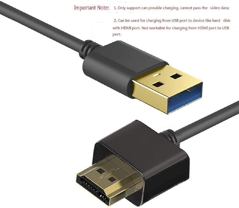 USB to HDMI Cable, Ankky USB 2.0 Male to HDMI Male Charger Cable Splitter Adapter - 0.5M/1.64ft