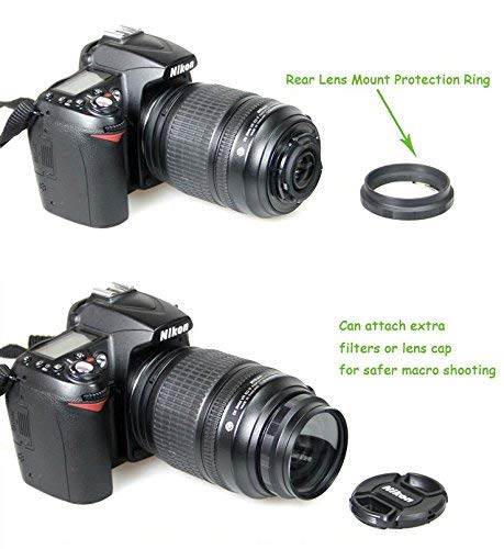 FocusFoto Metal Rear Lens Reverse Protection Filter Ring for Nikon F AI AF-S Mount Camera Macro Shooting 52mm Thread