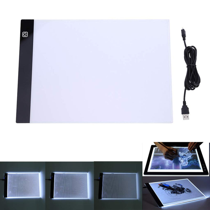 ZERIRA A4 LED Thin Light Box Tracer Ultra - Portable USB Power Cable Dimmable Tracing Light Pad for Artists Drawing, Painting, Animation, X-ray Viewing