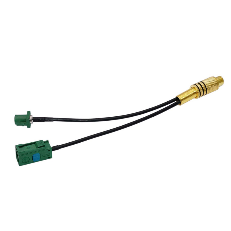 RF Pigtail Cable Fakra to RCA Fakra"E" Jack with Female Basket and Fakra"E" Plug with Male Center Pin RG174 Cable 6" for Auto Rear View Camera RCA Video Extension Cable