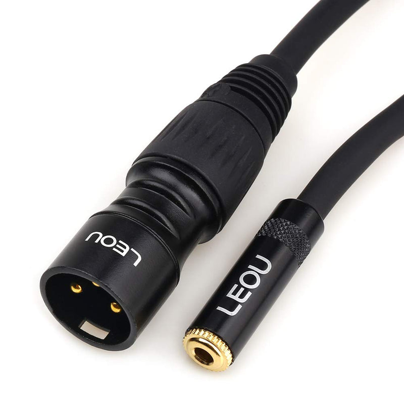 3.5mm Female Mini Jack Stereo to XLR Male Microphone Cable, 1/8" Female TRS to XLR 3 Pin Adapter Cord Converter (2M) 2M