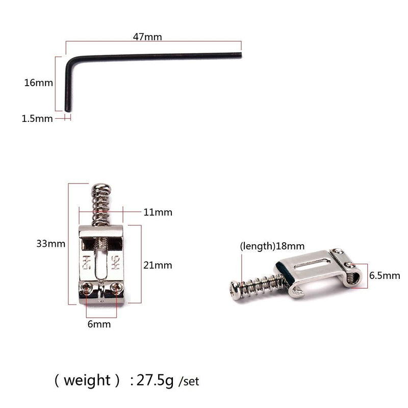 Alnicov Electric Guitar Saddle,6 Roller Bridge Saddles for Strat Tele Electronic Guitar Chrome