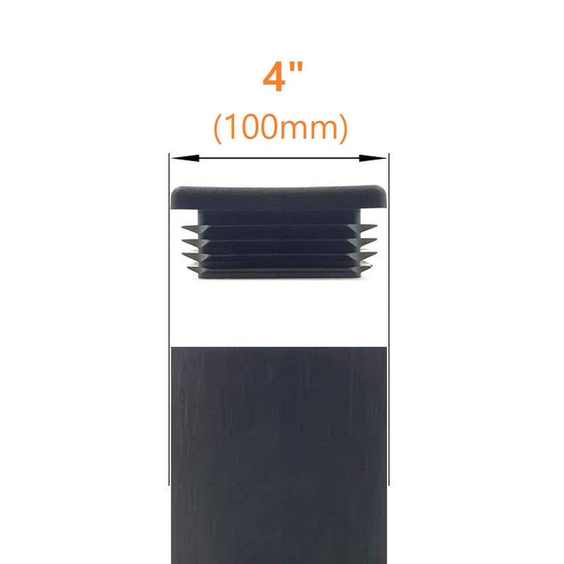 OGC (2 Pack) - 4 Inch Square Tubing for Plastic Plug Cap Cover Tube Durable Chair Glide Insert Finishing Plugs