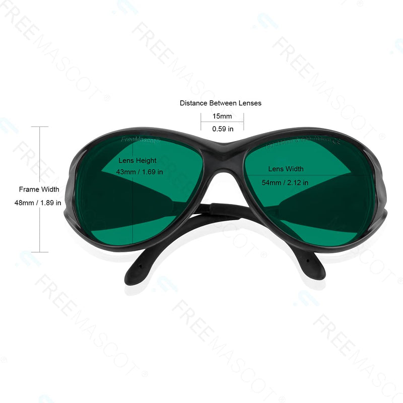 FreeMascot Professional OD 6+ 190nm-380nm / 600nm-700nm Wavelength Violet / Red Laser Safety Glasses Style 2