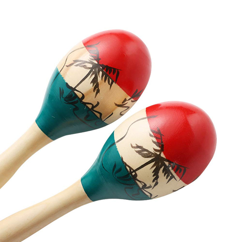 [AUSTRALIA] - Maracas Large Colorful Wood Rumba Shakers Rattle Hand Percussion of Sand of the Hammer Great Musical Instrument with Salsa Rhythm For Party,Games. (Colorful) 