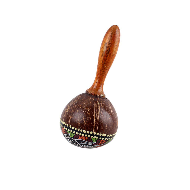 Alnicov Coconut Shell Sand Hammer Hand Rattle Percussion Musical Instrument Gift