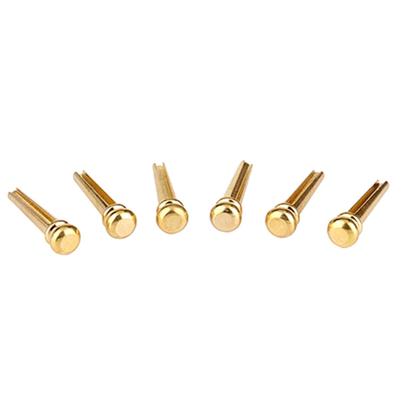 Musiclily Brass Acoustic Folk Guitar Bridge Pins String Pegs End Pins Endpin for Martin Taylor Guitar, Gold(Pack of 6)