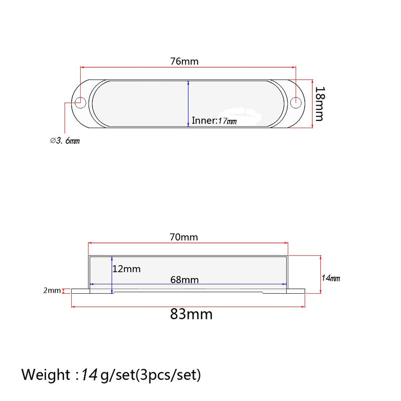 Alnicov 82mm Pickup Covers Plastic Closed Shell Electric Guitar Single Coil Pickup Covers Pack of 3（Bronze）