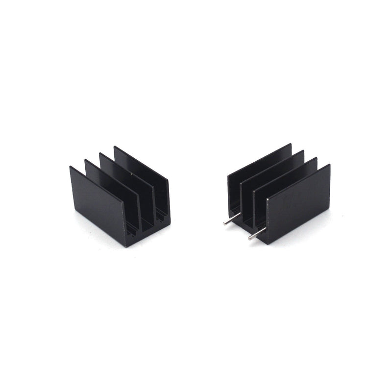 Antrader Transistor Heat Sink 25 x 16.5 x 16mm Aluminum Heat Sink Black for TO-220 Mosfet Transistors 12 Pcs