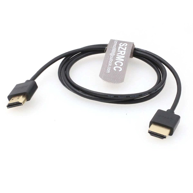 [AUSTRALIA] - SZRMCC High Speed 4K 2.0 60P HDMI-Compliant Thin Soft Cable for Z Cam E2 Tablet Canon-Sony DSLR Camera ATOMOS Portkeys Monitor (50cm) 50cm 