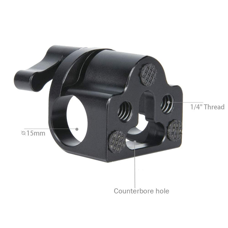 NICEYRIG 15mm Rod Clamp, Single Rod Holder for 15mm Rail Support System, EVF Mount, LED Light, Microphone - 331