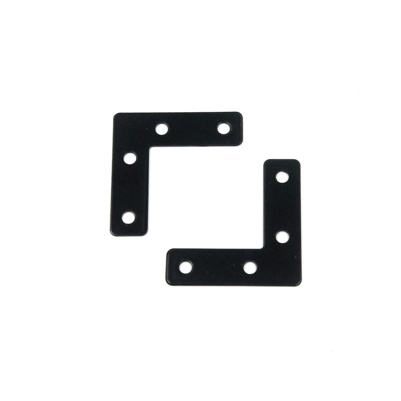 Mending Plate Bracket Mcredy Corner Flat Brace 50x50mm/1.97x1.97" (LxW) Mending Plate Bracket L Shaped with Screws Black Set of 20 1.97x1.97" (LxW)